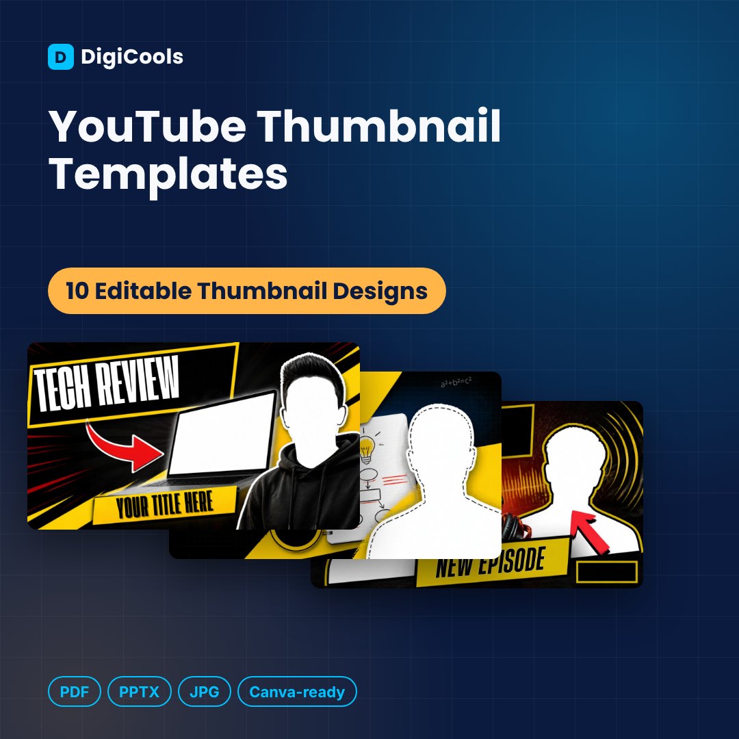 YouTube Thumbnail Templates (10 Designs)