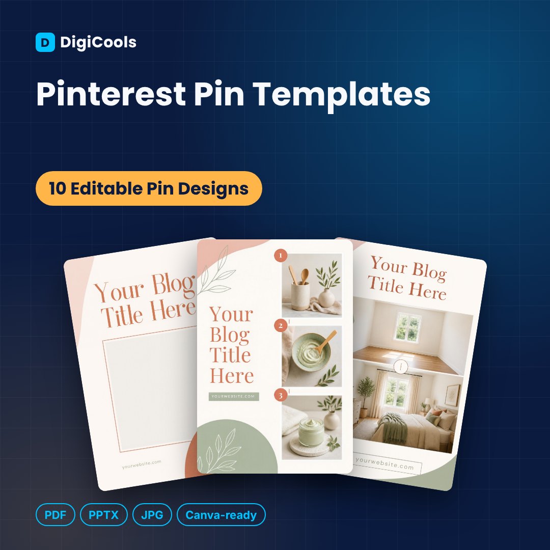 Pinterest Pin Templates (10 Designs)