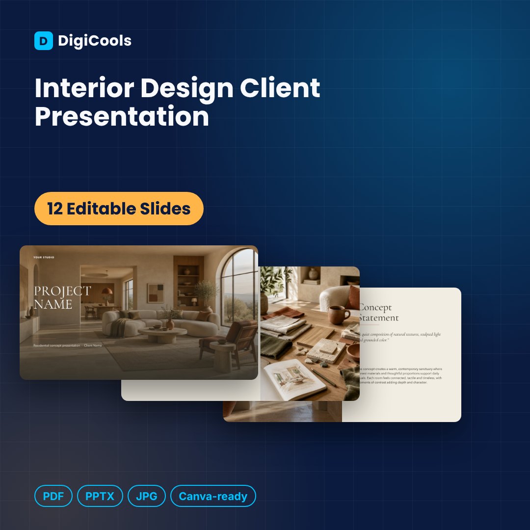 Interior Design Client Presentation (12 Slides)
