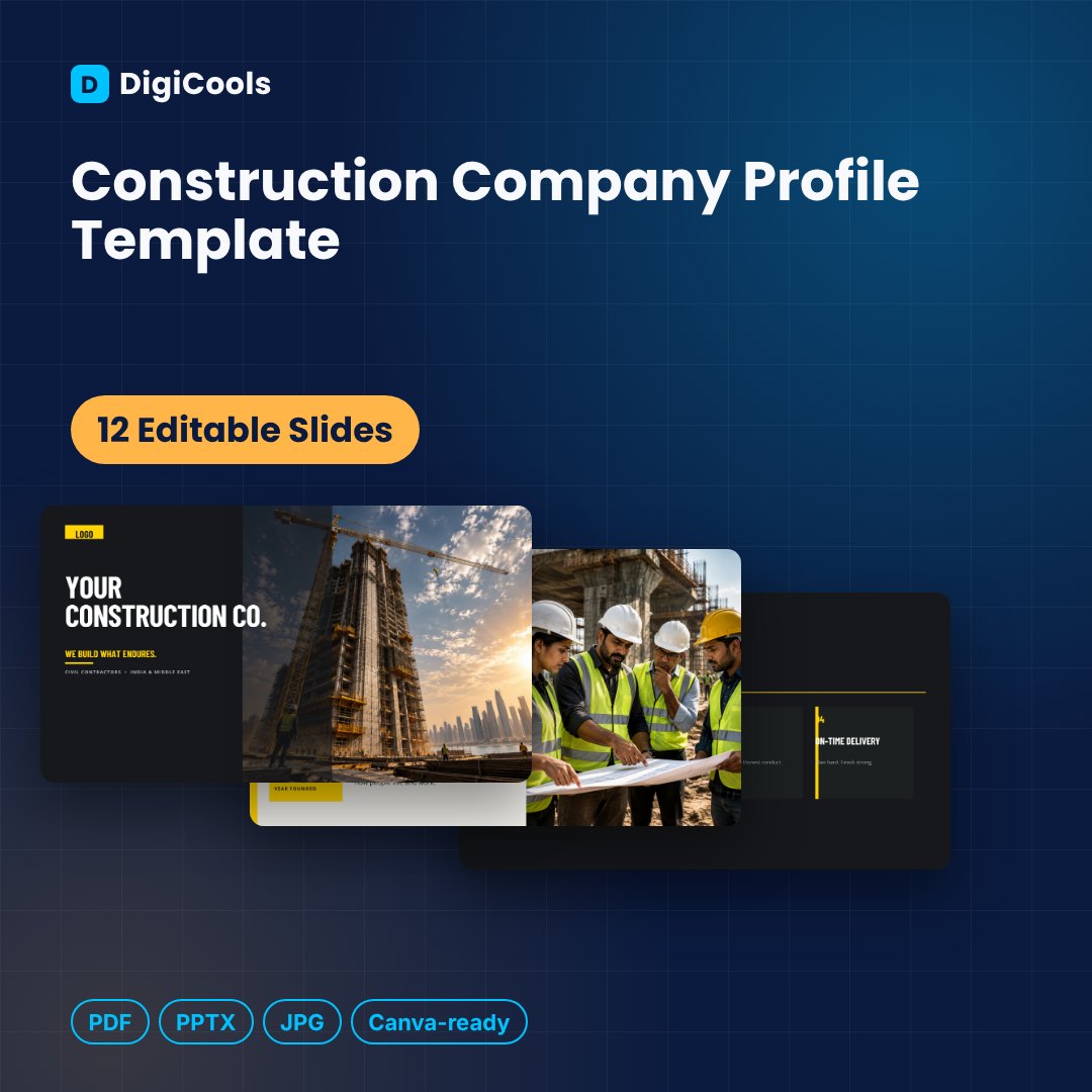 Construction Company Profile Template (12 Slides)