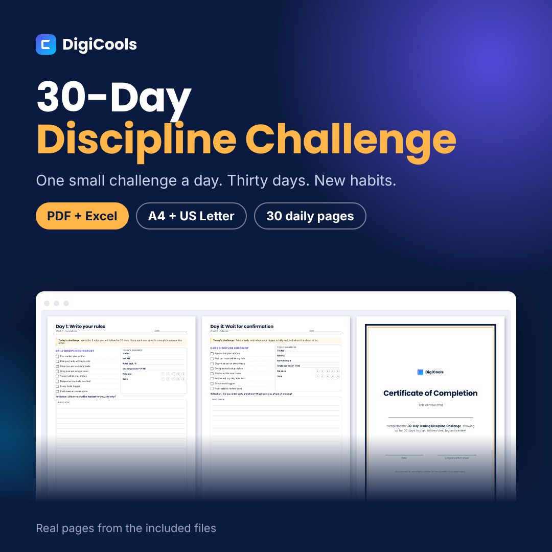 30-Day Trading Discipline Challenge – Printable PDF + Tracker