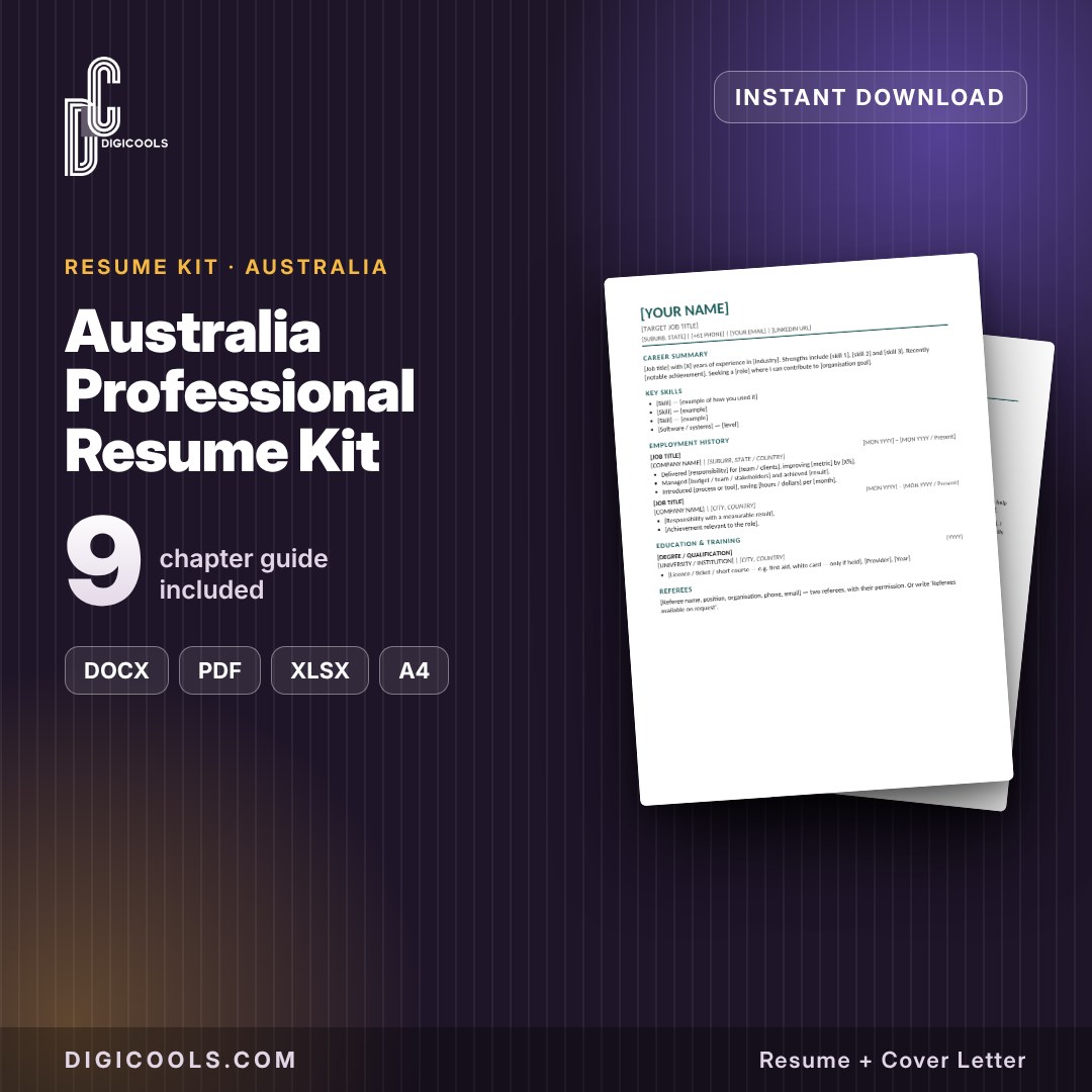 Australia Professional Resume Kit