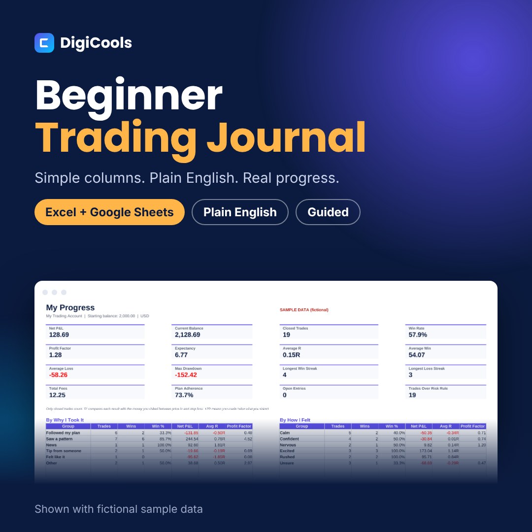 Beginner Trading Journal Spreadsheet – Simple & Guided