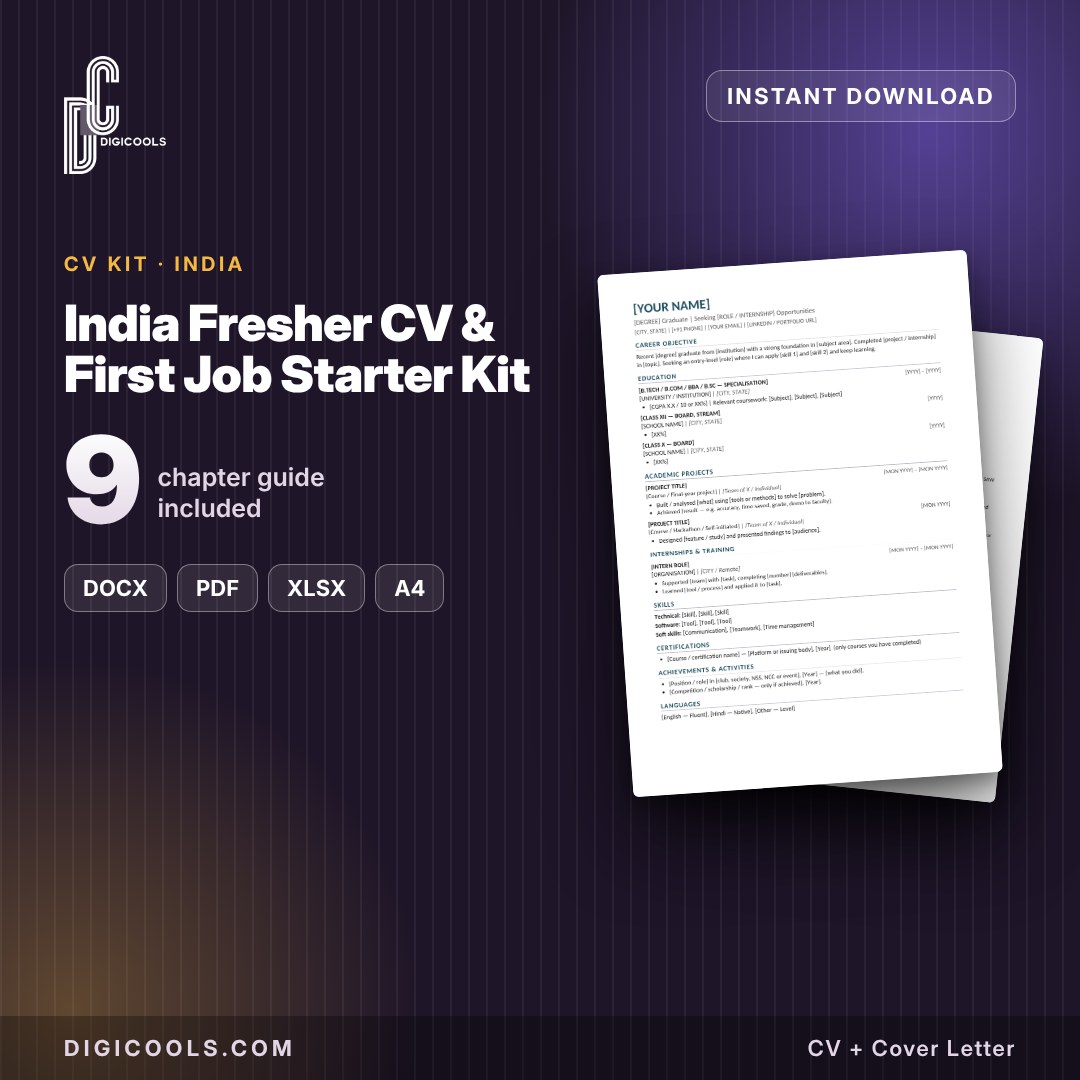 India Fresher CV & First Job Starter Kit