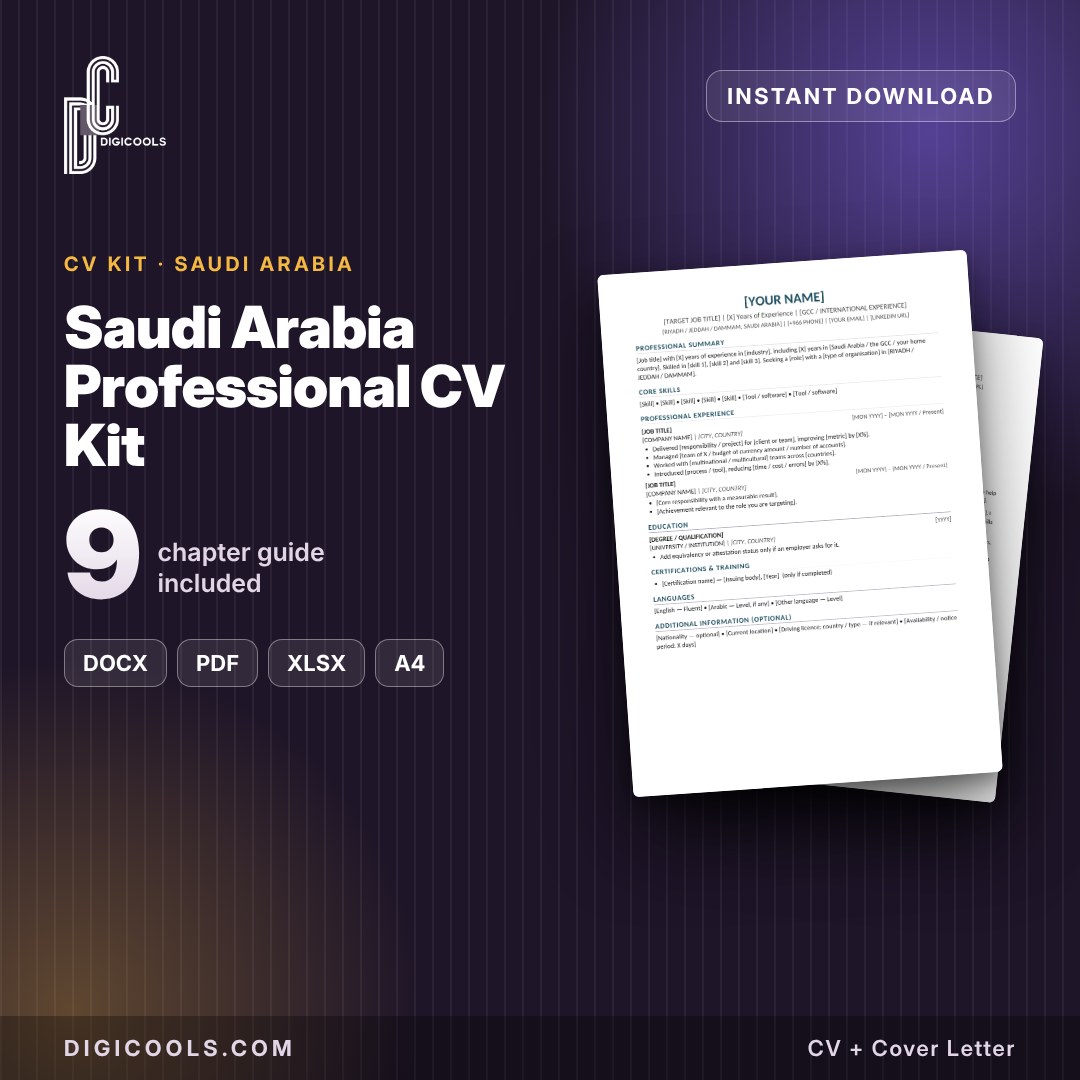Saudi Arabia Professional CV Kit