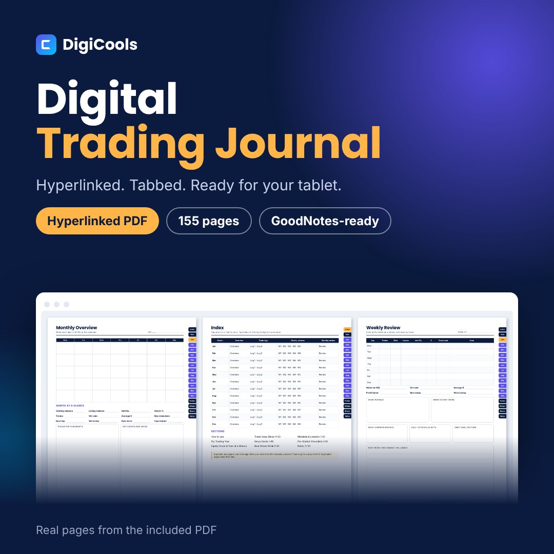Digital Trading Journal – Hyperlinked PDF for GoodNotes & Tablets
