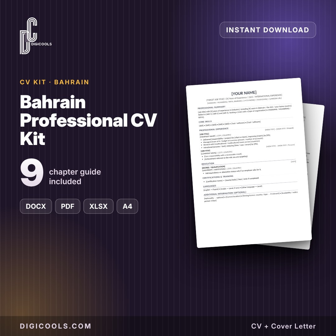 Bahrain Professional CV Kit