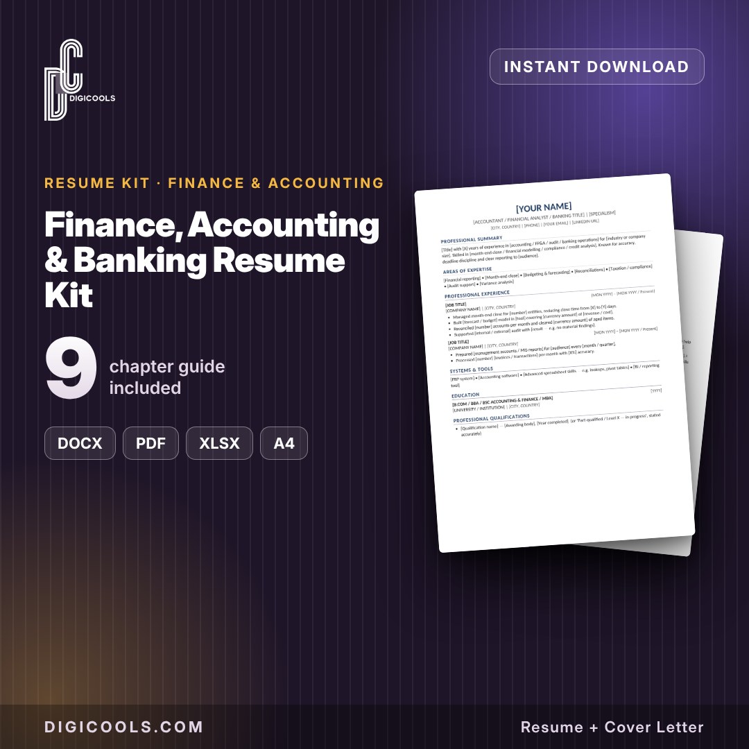 Finance, Accounting & Banking Resume Kit