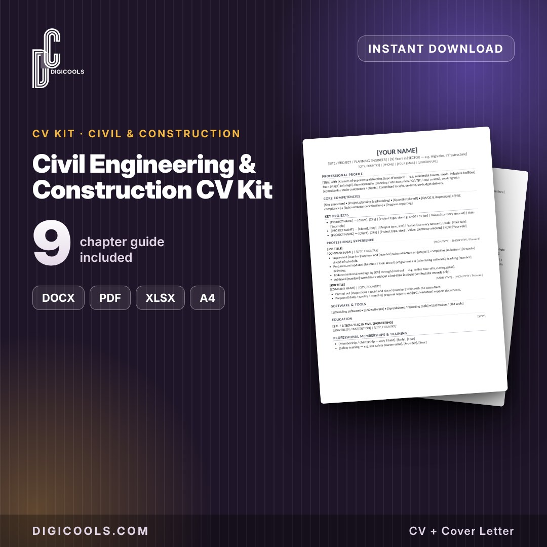 Civil Engineering & Construction CV Kit