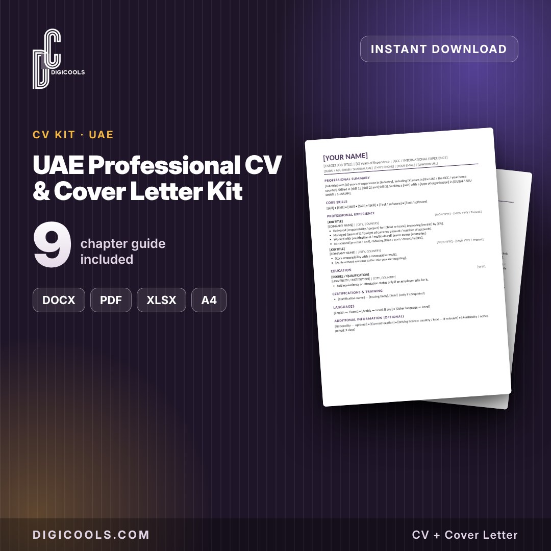 UAE Professional CV & Cover Letter Kit