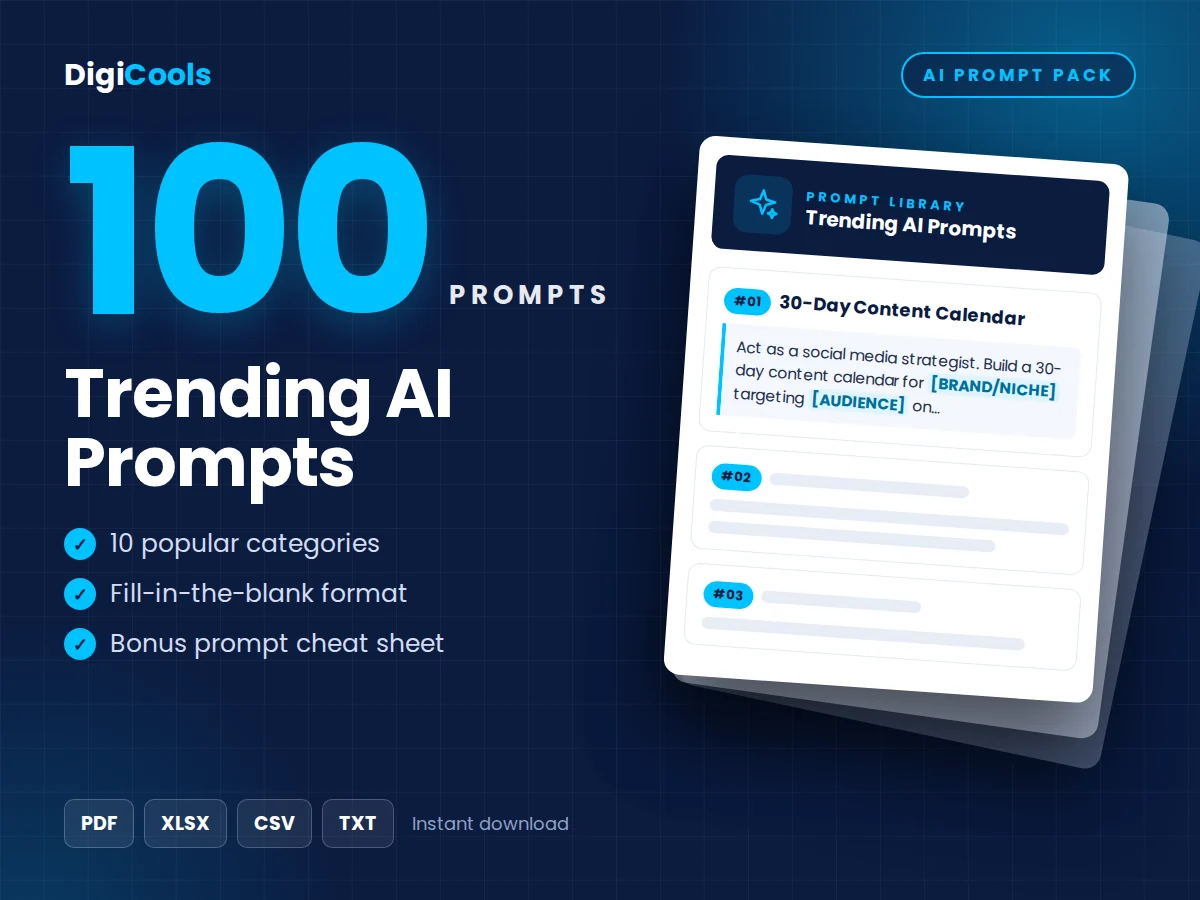 100 Trending AI Prompts: Ready-to-Use Prompt Library